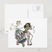 2羽かわいらしの鳥 ポストカード (正面/裏面)