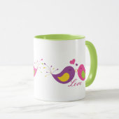 2羽のかわいい仲の良い恋人同士 マグカップ (正面右)