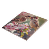 2羽のかわいらし鳥 タイル (側面)