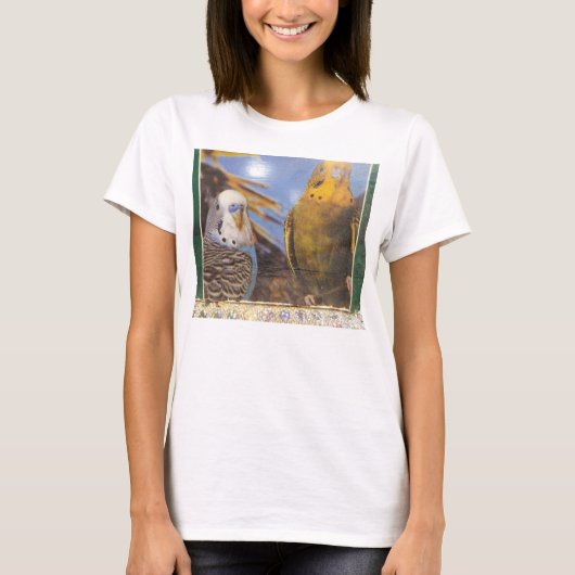 2羽のインコのワイシャツ Tシャツ (正面)