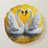 2羽のエレガント白鳥 ラウンドクッション (裏面)