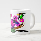2羽のオウムが住んでいます  ジャンボコーヒーマグカップ (正面右)