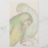 2羽のオウムの鳥の野性生物動物の文房具 便箋 (正面)