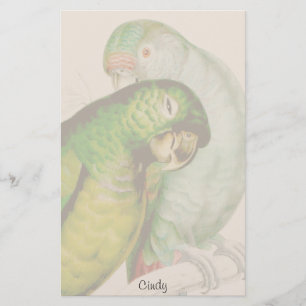 2羽のオウムの鳥の野性生物動物の文房具 便箋