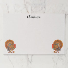 2羽のオスの七面鳥の秋の色の羽離れの ペーパーパッド