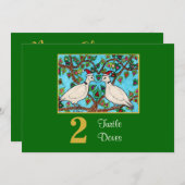 2羽のカメの鳩のかわいい鳥愛カスタムのクリスマス シーズンカード (正面/裏面)