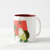"2羽のカメの鳩"のマグ ツートーンマグカップ (正面右)