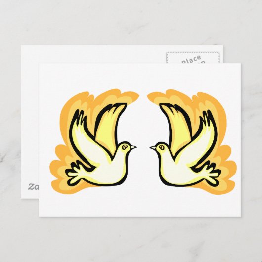 2羽のカメの鳩 ポストカード (正面/裏面)