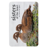 2羽のカモが岩の上で歩く マグネット (縦)