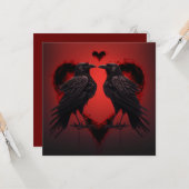2羽のカラスとゴシックハート カード (正面/裏面インサイチュ)