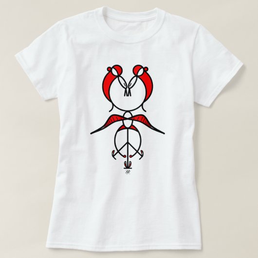 2羽のキスをする鳥 Tシャツ (デザイン正面)