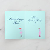 2羽のクリスマスのフラミンゴカード シーズンカード (内部)