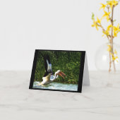 2羽のペリカン カード (黄色い花)