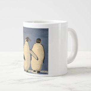 2羽の大人の皇帝ペンギンが話す ジャンボコーヒーマグカップ