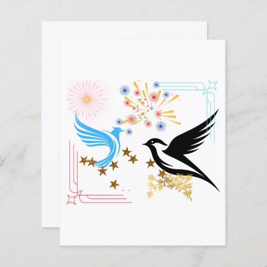 2羽の威厳のある鳥 (正面/裏面)