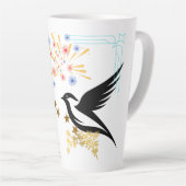 2羽の威厳のある鳥 カフェラテマグ (右アングル)