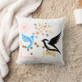 2羽の威厳のある鳥 クッション (ブランケット)