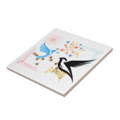 2羽の威厳のある鳥 タイル (側面)