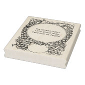 2羽の孔雀が鉢植えの植物を囲む名前と住所 ラバースタンプ (スタンプ)