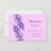 2羽の孔雀の羽 出欠カード (正面)