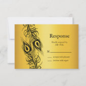 2羽の孔雀の羽 出欠カード (正面)