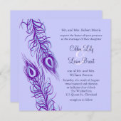 2羽の孔雀の羽 招待状 (正面/裏面)