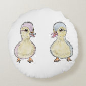 2羽の小さなアヒル ラウンドクッション (裏面)