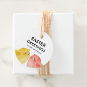 2羽の小さなニワトリとイースター挨拶 フェイバータグ (インサイチュ)