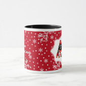 2羽の小さなペンギン 名前をカスタムする|クリスマスプレゼント マグカップ (中央)