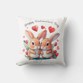 2羽の水おもしろい色のウサギ クッション