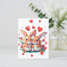 2羽の水おもしろい色のウサギ