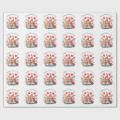 2羽の水おもしろい色のウサギ ラッピングペーパー (フラット)