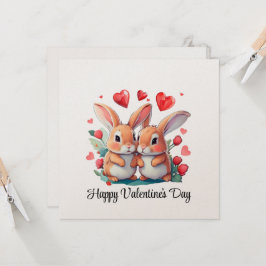 2羽の水おもしろい色のウサギ 招待状