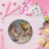 2羽の男性のリング首のキジの戦い ペーパープレート (パーティー)