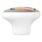 2羽の白鳥が穏やかな湖をすべっていた セラミックノブ (側面)