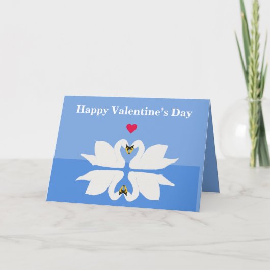 2羽の白鳥のハートクラシックポーズ カード (正面)