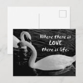 2羽の白鳥の湖 ポストカード (正面/裏面)