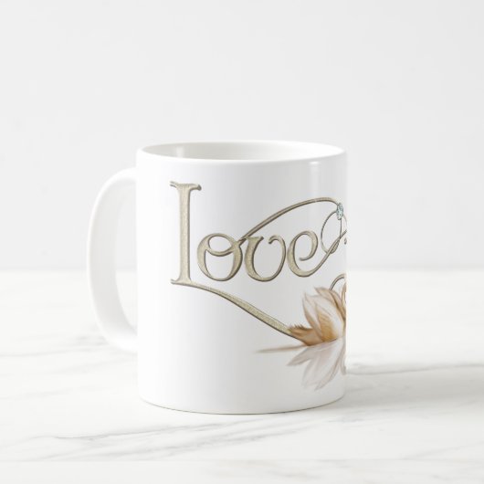 2羽の白鳥を持つコーヒーマグを愛 コーヒーマグカップ (正面左)