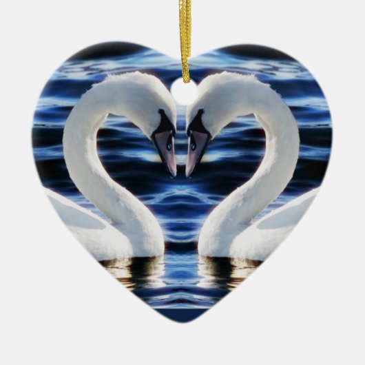2羽の白鳥 セラミックオーナメント (正面)