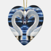 2羽の白鳥 セラミックオーナメント (左)