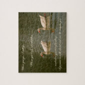 2羽の白鳥-愛のメッセージ ジグソーパズル (縦)