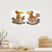 2羽の話し鶏 ポスター (キッチン)