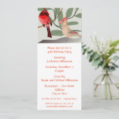 2羽の赤い鳥が自然カスタムの年の誕生日パーティー 招待状 (スタンド正面)