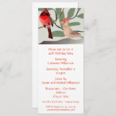 2羽の赤い鳥が自然カスタムの年の誕生日パーティー 招待状 (正面/裏面)