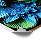 2羽の青と黄色の鳥 ポスター (角)