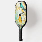 2羽の鳥が木の枝に座る ピックルボールラケット (左)
