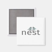 2羽の鳥と我々の巣文字 マグネット (正面/裏面)