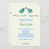 2羽の鳥のブライダルシャワーの招待状 招待状 (正面/裏面)