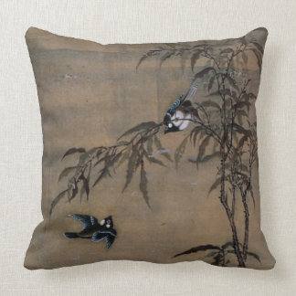 2羽の鳥のヴィンテージの東洋の日本のな絵画 クッション