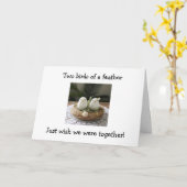 2羽の鳥の双子の願いを一緒にしていた カード (黄色い花)